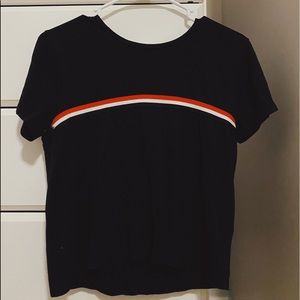 short black striped top